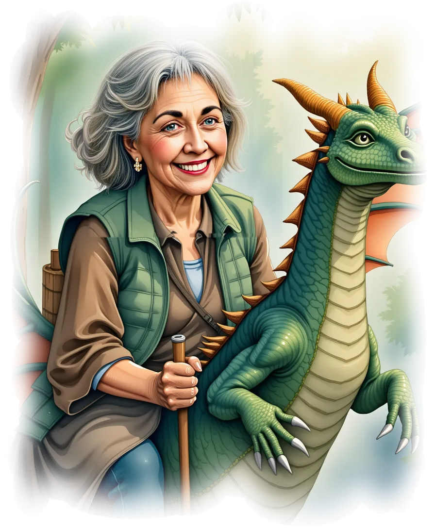 Aurora discovering the magical autumn forest