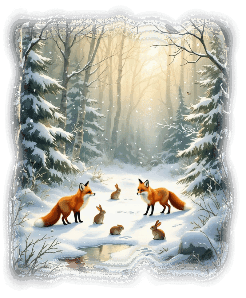 Winter animals bringing calm and joy