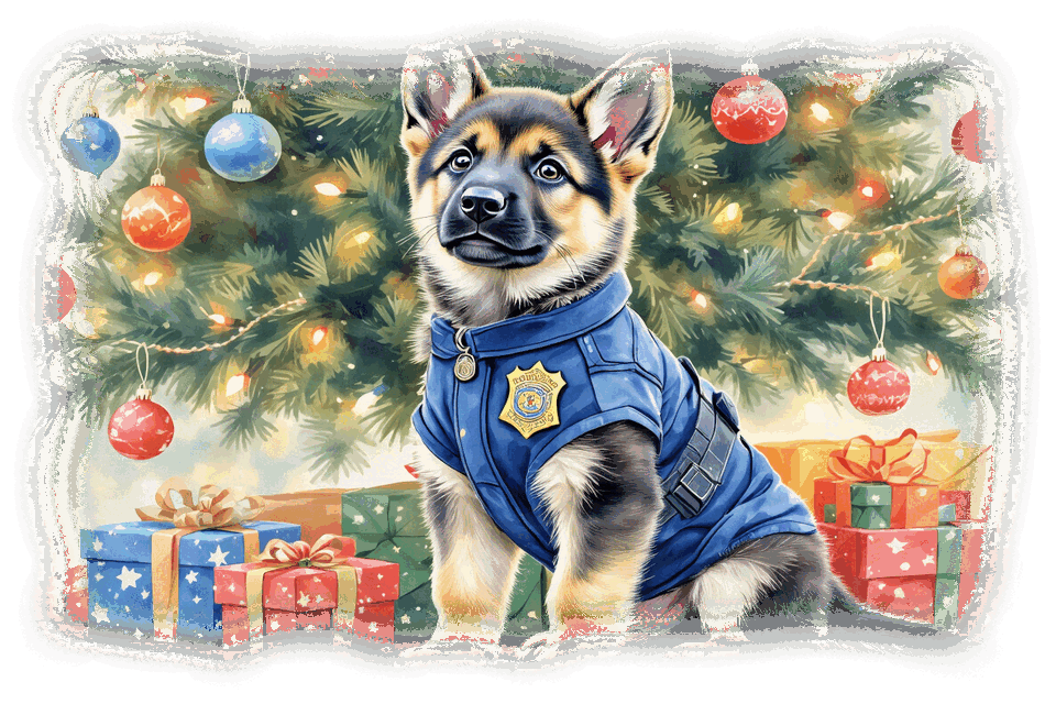 Adorable puppy character in watercolor style