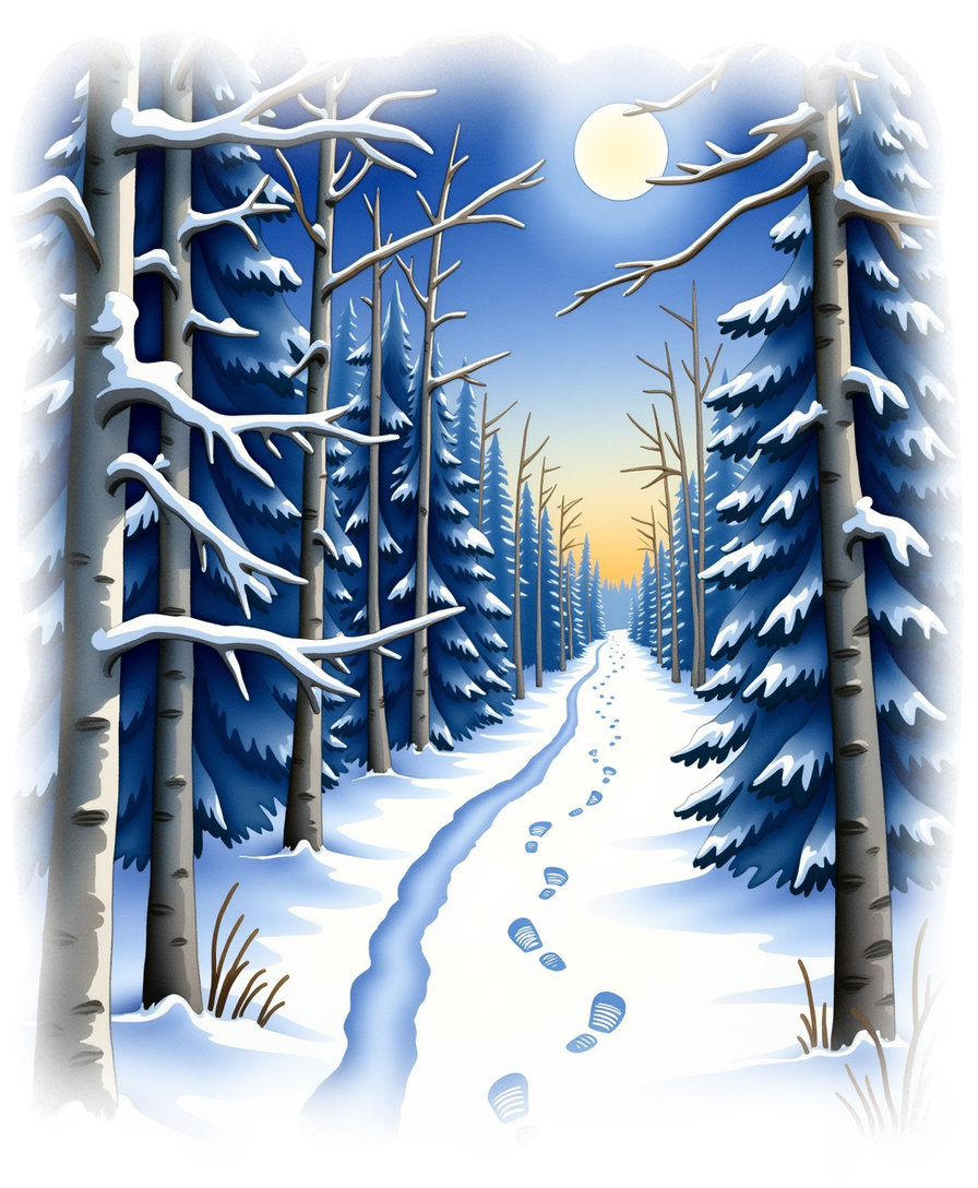 Winter forest scene