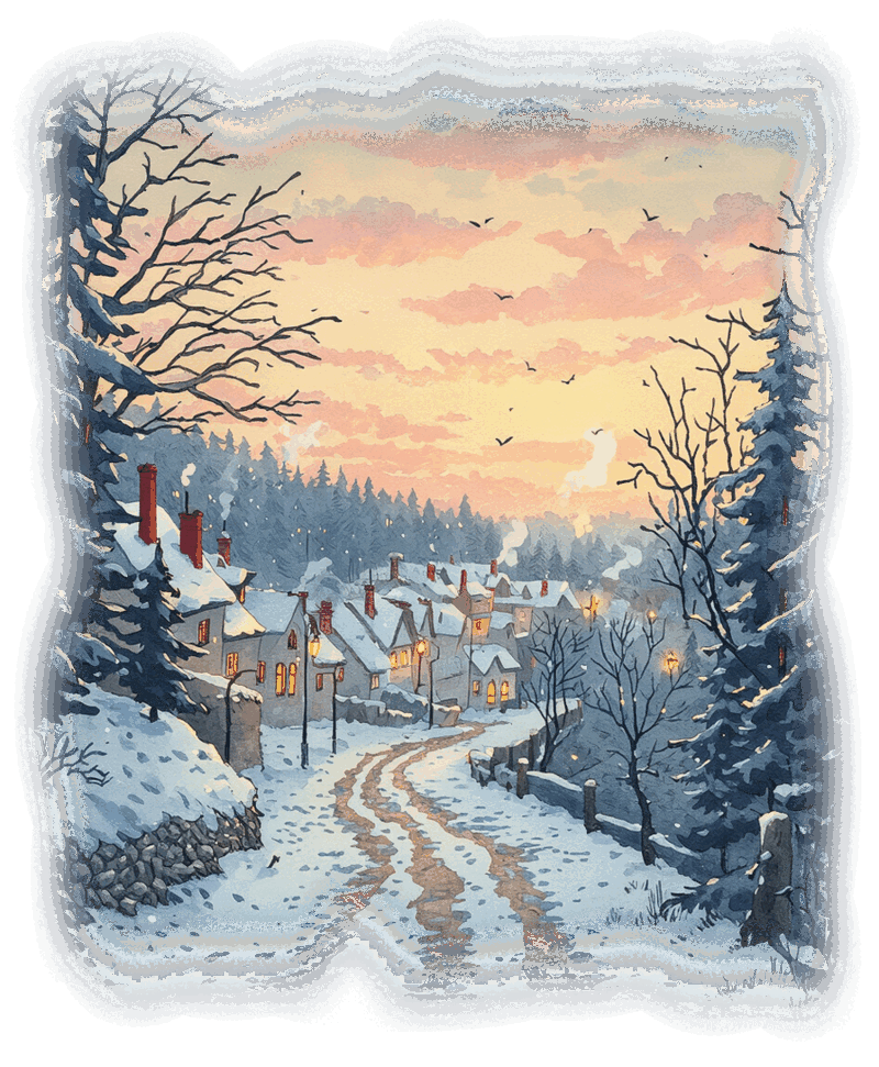 Winter walk in a snowy landscape